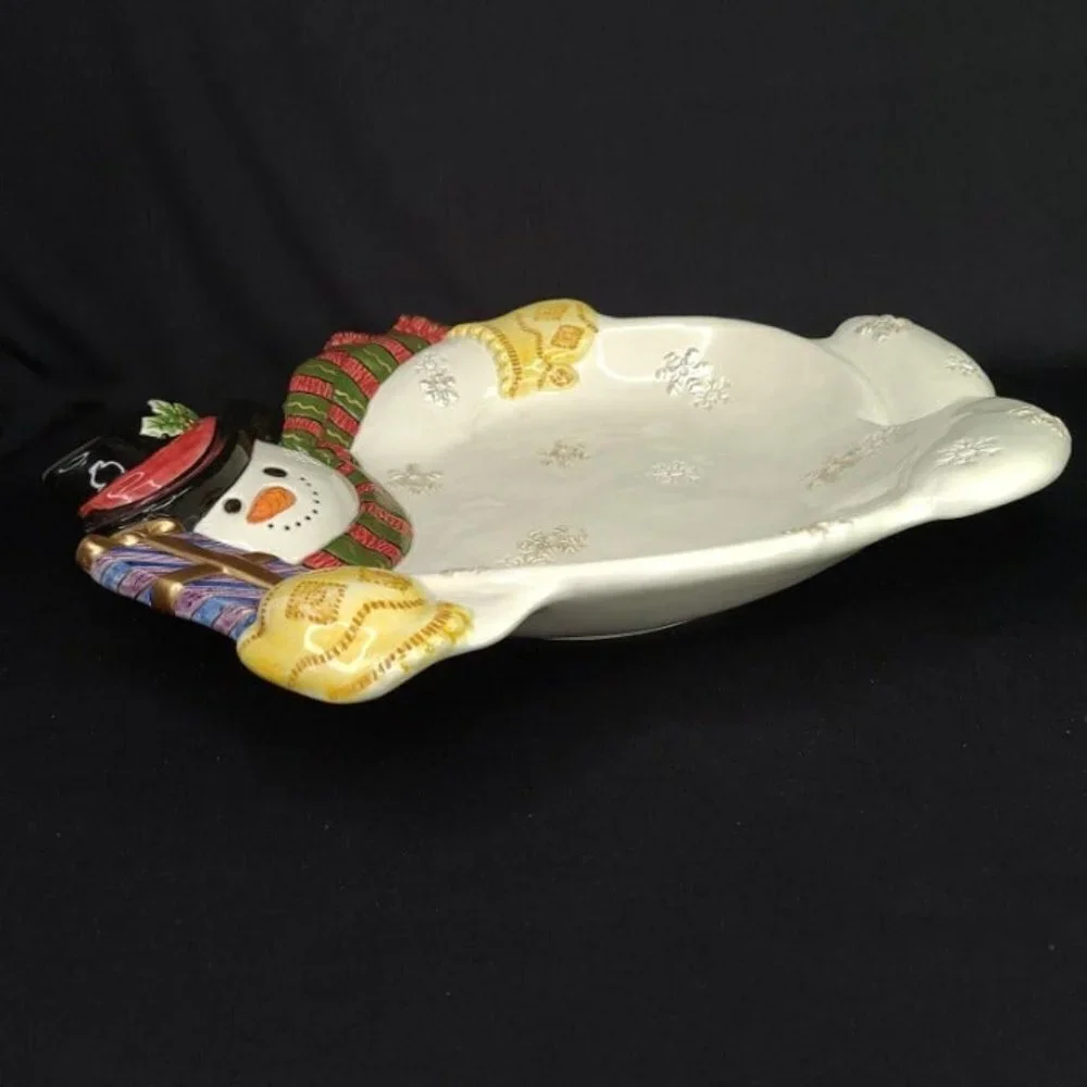 Rare Fitz and Floyd Snowman with Top-Hat Platter​​​​​​​​​​​ - Picture 3 of 6